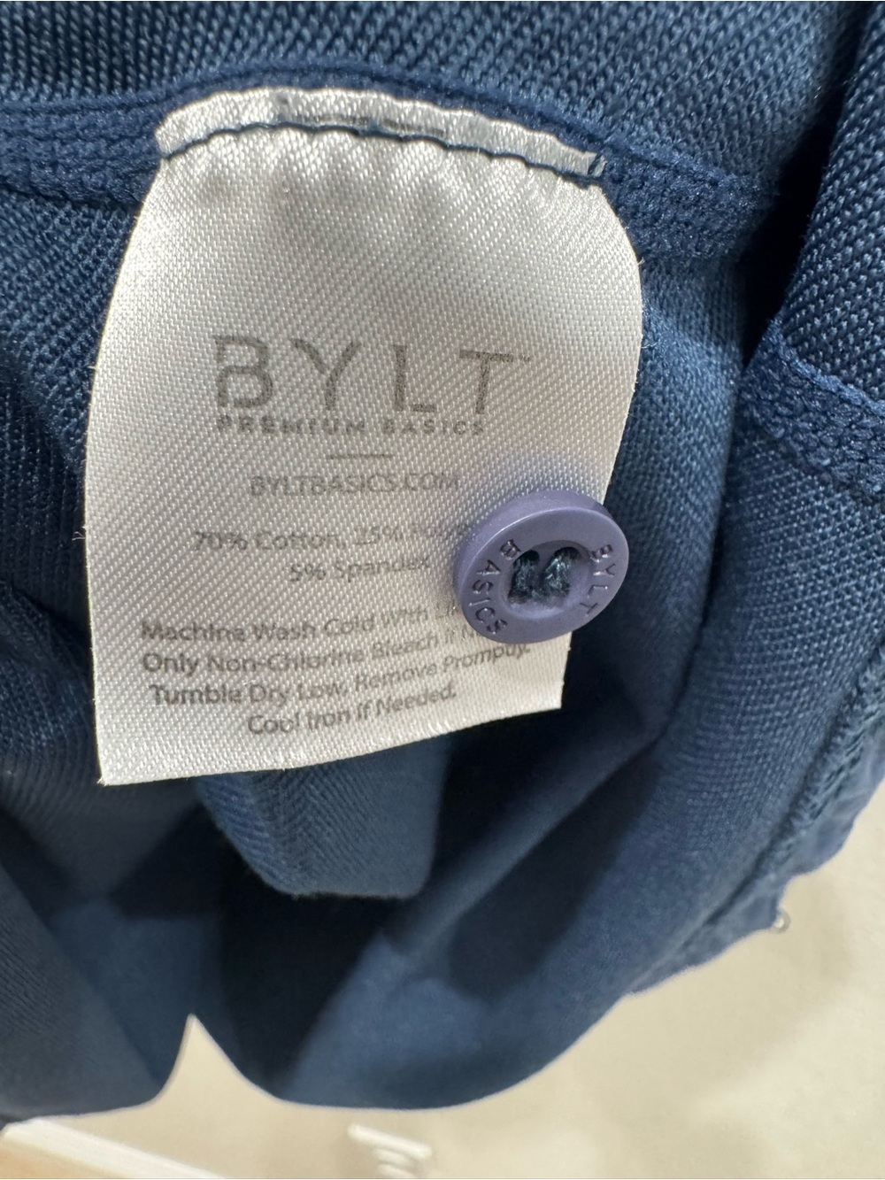 BYLT Premium Basics Polo Shirt Mens Medium Blue Polka Dot Stretch Performance - Picture 3 of 7